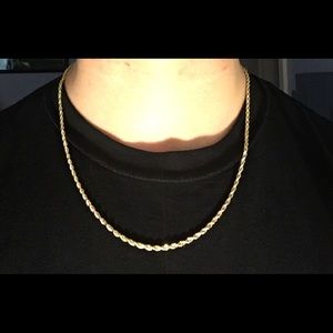 Real 14k Hollow Gold Rope Chain 22in 3mm